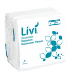 LIVI ESSENTIALS INTERLEAVED TOILET TISSUE 2PLY 250 SHEET 100 X 205MM CARTON 36