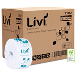 LIVI ESSENTIALS JUNIOR JUMBO TOILET ROLL EMBOSSED 2PLY 120M CARTON 16