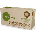 TUDOR DL ENVELOPES ECO 100 RECYCLED WALLET PLAINFACE STRIP SEAL 80GSM 110 X 220MM UNBLEACHED PACK 100