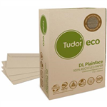 TUDOR DL ENVELOPES ECO 100 RECYCLED WALLET PLAINFACE STRIP SEAL 80GSM 110 X 220MM UNBLEACHED BOX 500