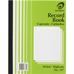 OLYMPIC 707 RECORD BOOK CARBONLESS TRIPLICATE 50 LEAF 250 X 200MM