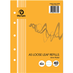 OLYMPIC R64 A5 LOOSE LEAF REFILL 5 HOLES 6MM RULED 55GSM 80 PAGE WHITE