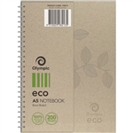 OLYMPIC ECO RECYCLED NOTEBOOK 8MM RULED 70GSM 200 PAGE A5 NATURAL