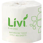 LIVI BASICS TOILET TISSUE 2PLY 400 SHEET CARTON 48