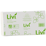 LIVI BASICS MULTIFOLD HAND TOWEL 1PLY 200 SHEET 230 X 225MM CARTON 20