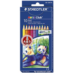 STAEDTLER 126 NORIS CLUB MAXI LEARNER COLOURED PENCILS ASSORTED PACK 10