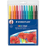 STAEDTLER 221 NORIS CLUB TWIST CRAYONS ASSORTED COLOURS PACK 12