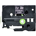 BROTHER STE151 STENCIL TAPE 24MM BLACK ON CLEAR