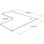 RAPIDLINE CORNER WORK TOP 1800 X 1500 X 700MM NATURAL WHITE