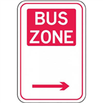 BRADY PARKING SIGNS  BUS ZONE ARROW RIGHT