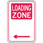 BRADY PARKING SIGNS  LOADING ZONE ARROW LEFT METAL