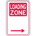 BRADY PARKING SIGNS  LOADING ZONE ARROW RIGHT METAL