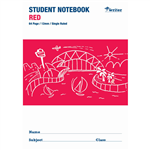 WRITER STUDENT NOTEBOOK 12MM SINGLE RULED 64 PAGE 250 X 175MM RED