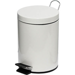 COMPASS GARBAGE PEDAL BIN ROUND 5 LITRE WHITE