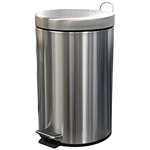 COMPASS GARBAGE PEDAL BIN ROUND 12 LITRE SILVER