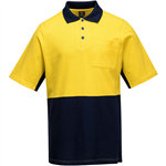 PRIME MOVER MD618 HIVIS POLO SHIRT SHORT SLEEVE COTTON PIQUE 2TONE