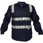 PRIME MOVER MS908 COTTON DRILL SHIRT LONG SLEEVE WITH TAPE OVER SHOULDER