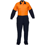 PRIME MOVER MW931 REGULAR WEIGHT COVERALL WITH METAL STUD CLOSURE 2TONE
