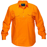 PRIME MOVER MC988 COTTON DRILL SHIRT LONG SLEEVE CLOSED FRONT