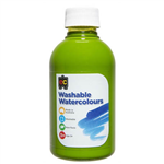 EDUCATIONAL COLOURS WASHABLE WATERCOLOUR PAINT 250ML LIME