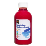 EDUCATIONAL COLOURS WASHABLE WATERCOLOUR PAINT 250ML RED