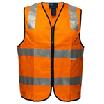 PRIME MOVER MW338 HIVIS COTTON VEST ZIPPER CLOSURE REFLECTIVE TAPE ORANGE 3XL