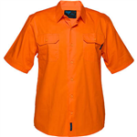 PRIME MOVER MS302 COTTON DRILL SHIRT SHORT SLEEVE LIGHTWEIGHT ORANGE