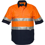 PRIME MOVER MC102 COTTON DRILL SHIRT SHORT SLEEVE REGULAR WEIGHT CLOSED FRONT WITH TAPE 2TONE