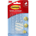 COMMAND ADHESIVE DECORATING CLIPS CLEAR PACK 20 CLIPS AND 24 STRIPS