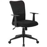 ASHLEY TYPIST CHAIR MEDIUM MESH BACK ARMS BLACK