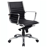 COGRA EXECUTIVE CHAIR MEDIUM BACK ARMS LEATHER BLACK