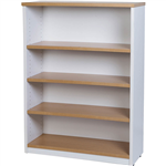 OXLEY BOOKCASE 4 SHELF 900 X 315 X 1200MM OAKWHITE
