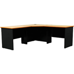 OXLEY CORNER WORKSTATION 1800 X 1800 X 600 X 730MM BEECHIRONSTONE