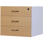 OXLEY FIXED PEDESTAL 3 DRAWER 450 X 476 X 470MM OAKWHITE