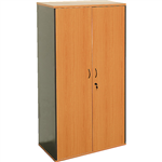 OXLEY FULL DOOR STORAGE CUPBOARD 900 X 450 X 1800MM BEECHIRONSTONE