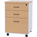 OXLEY MOBILE PEDESTAL 2 DRAWER 1 FILE OAKWHITE