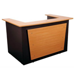 OXLEY RECEPTION COUNTER 1800 X 1160 X 1090MM BEECHIRONSTONE