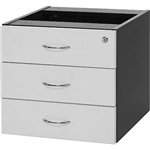 OXLEY FIXED PEDESTAL 3 DRAWER 450 X 476 X 470MM WHITEIRONSTONE